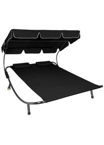 TecTake lettino prendisole doppio - nero/nero - 404866