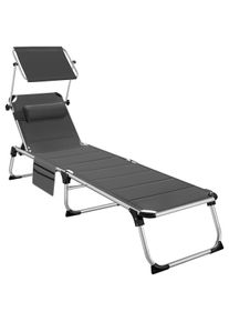 TecTake Tumbona Lorella acolchada, plegable gris - 405105