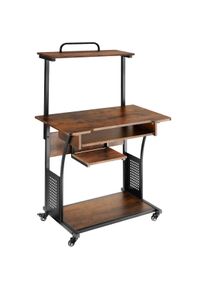 TecTake Scrivania Fife 80x65,5x130,5cm - industriale scuro - 404726