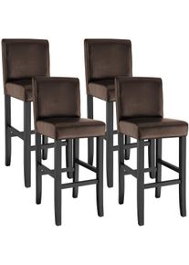 TecTake 4 sgabelli da bar in pelle sintetica - marrone - 403513