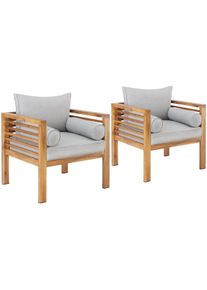 TecTake Sillón de jardín Boka con madera barnizada y capacidad de carga de 120 kg marrón - 405810