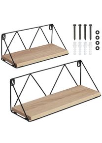 TecTake 2 estantes de pared Rockport madera industrial clara, roble Sonoma - 404432