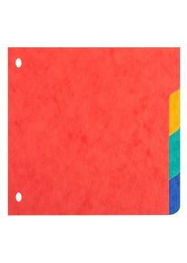 Exacompta - Cod.604E - Divisori per raccoglitori ad anelli con 4 tasti neutri per schede bristol - Cartoncino 225 g/mq multicolore 10x15cm 10 pezzi