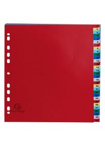 Exacompta - Cod. 93E - Divisori per raccoglitori ad anelli con 31 tasti numerici 1-31- Frontespizio stampabile - Ppl multicolore - A4 - 20 pezzi