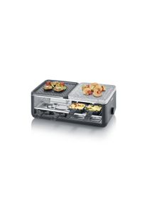 Severin - Grill con piedra natural y placa de grill, Raclette 1300 W Negro RG 2366
