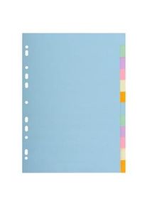Exacompta - Cod. 1612E - Divisori per raccoglitori ad anelli con 12 tasti neutri - Cartoncino riciclato 170 g/mq multicolore - A4 - 25 pezzi