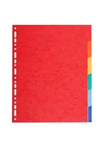 Exacompta - Cod. 2106E - Divisori per raccoglitori ad anelli con 6 tasti neutri - Cartoncino riciclato 220 g/mq multicolore - A4 maxi - 50 pezzi