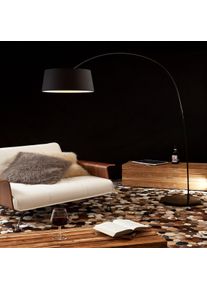 Salesfever lámpara de arco 205 cm | Ø pantalla 40 cm | base de mármol auténtico | A 135 x P 36 x A 205 cm | negro