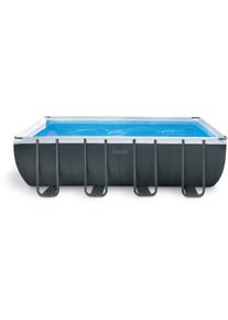 Intex 26356GN Ultra XTR Frame Pool, 549x274x132cm, rechteckig, Sandfilter, grau