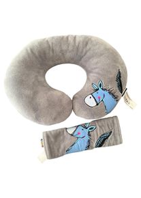JAKO-O Nackenkissen Kinder Esel Motiv Grau Polyester Reisekissen