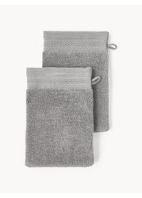 Rukavice na umývanie z organickej bavlny Premium, 2 ks Šedá Bavlna, Organická bavlna Umývacie rukavice, Š 16 x D 22 cm | Westwing Collection