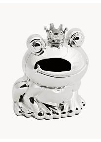 EDZARD Skarbonka ze srebrną powłoką Froschkönig Srebrny S 8 x W 9 cm