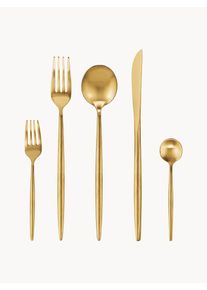 Súprava matných príborov Shimmer Zlatá Nehrdzavejúca oceľ 1 osoba (5 dielov) | Westwing Collection