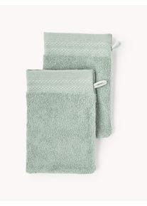 Rukavice na umývanie z organickej bavlny Premium, 2 ks Zelená Bavlna, Organická bavlna Umývacie rukavice, Š 16 x D 22 cm | Westwing Collection