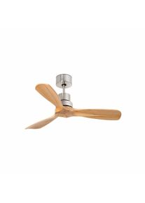 FARO MINI LANTAU S Ventilador DC em n&iacute;quel/pinho mate