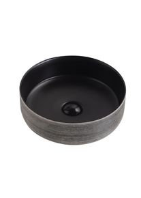 BELVIT MURANO Aufsatzwaschbecken Keramik matt schwarz grau gebürstet