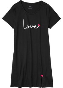 bonprix Női Hálóing bio-pamuttal, fekete, 48/50