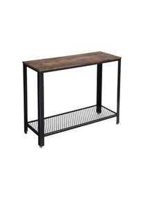 Mesa de console VASAGLE, fácil montagem, marrom rústico e preto LNT80X