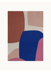 Layered Ręcznie tkany dywan z wełny Scandi Kolorowy, Niebieski, Brązowy Wełna S 140 x D 200 cm (Rozmiar S)