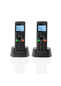 Motorola DOT202 Pack 2 Teléfonos Inalámbricos Digitales, Altavoz, Bloqueo de Llamadas, Agenda 100 Contactos - Negro