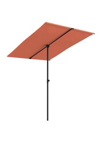 vidaXL Sombrilla de jardín con palo de aluminio terracota 2x1,5 m