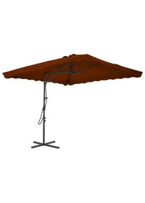 vidaXL Sombrilla de jardín con palo de acero terracota 250x250x230 cm