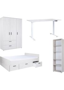 Arthur Berndt, Jugendzimmer-Set &raquo;Jugendzimmer-Set &raquo;Mathea&laquo; 4-teilig&laquo; Set, 4 Stk. tlg. Schreibtisch stufenlos elekrisch h&ouml;henverstellbar, Nordic-Wood-