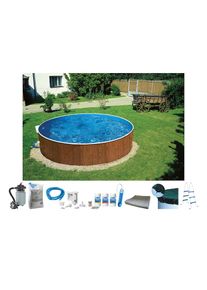 my POOL BWT, Rundpool &raquo;MAONI 1&laquo; Aufstellpool in Holzoptik in verschiedenen Gr&ouml;&szlig;en, eichefarben, &Oslash;/B/H/L: 460 cm x Breite x H&ouml;he 90 cm x L&auml;nge, 