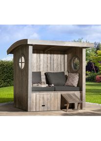 Weka, Sitzlaube &raquo;Merano&laquo; mit 6-teiliges Kissen-Set, Korpus: grau Bezug: grau, Korpus: grau Bezug: grau