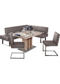 K+w Komfort & Wohnen K+W Komfort & Wohnen, Eckbankgruppe &raquo;Spider II&laquo; Set, 4 Stk. tlg. langer Schenkel 195cm, 2 Freischwinger, Auszugstisch in Breite 120 cm, canyon80 +, B/