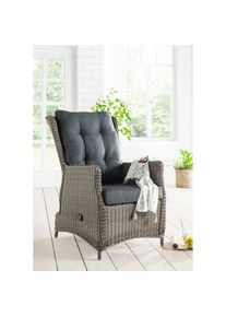 Destiny, Gartensessel &raquo;CASA RELAX&laquo; Set, 1 Stk. tlg. Polyrattan, Aluminium, inkl. Auflagen, dunkelgrau, Obermaterial: 100% Polyester. F&uuml;llung: 100% 