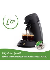 Philips Senseo , Kaffeepadmaschine »Original Plus ECO CSA210/22, mit zwei Kaffee-Einstellungen« aus 80% rec. Plastik , Klavierlackschwarz