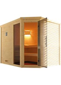 Weka , Sauna »Cubilis« Set, 7,5 kW-Ofen mit digitaler Steuerung , natur