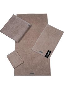 Ross, Waschhandschuh &raquo;Smart&laquo; Uni-Rippe mit Velourslabel, nougat, Frottier, B/L: 16 cmx21 cm -6 Stk., nougat