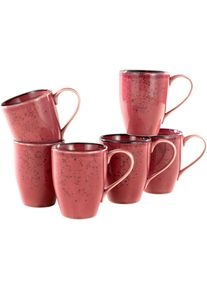 Creatable, Becher &raquo;Kaffeebecher NATURE COLLECTION&laquo; Tassen Set, 6-teilig, beere, Steinzeug, beere