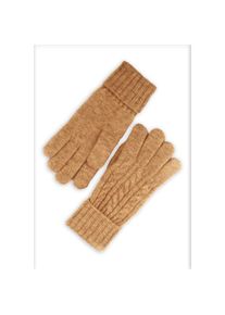 Capelli New York , Strickhandschuhe 1 Paar, mit Zopfstrickmuster, Feinstrick, breiter Umschlag, wärmend , camel