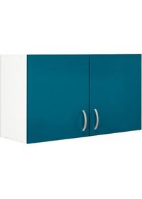 Wiho-K&uuml;chen wiho K&uuml;chen, H&auml;ngeschrank &raquo;Flexi&laquo; Breite 100 cm breit, Front: Ozeanblau, Korpus: Wei&szlig;, B/H/T: 100 cm x 56 cm x 35 cm, Front: Ozeanblau, Korpus: Wei&szlig;