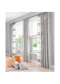 my home , Raffrollo »Camposa« mit Klettband Transparent, Voile, Polyester , grau , Obermaterial: 100% Polyester , 140 cm