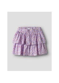 name it , Jugendliche , Volantrock »NKFVINAYA SKIRT FFF NOOS« Kunstfaser, Stretch, Allover Druck , Orchid Bloom AOP:SPRINKLE , 128 , 128 , Minirock...