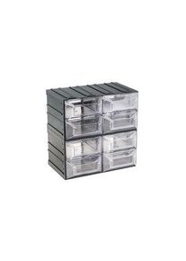 realspace Pro RS PRO 8 Drawer Storage Unit, Plastic, 208mm x 208mm x 132mm, Transparent - 2363599