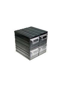 realspace Pro RS PRO 4 Drawer Storage Unit, Plastic, 208mm x 208mm x 222mm, Transparent - 2363612