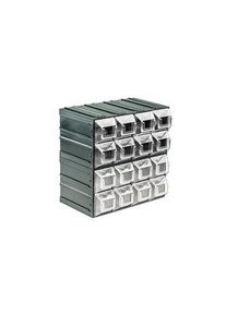 realspace Pro RS PRO 16 Drawer Storage Unit, Plastic, 208mm x 208mm x 132mm, Transparent - 2363583