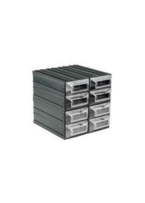 realspace Pro RS PRO 8 Drawer Storage Unit, Plastic, 208mm x 208mm x 222mm, Transparent - 2363606