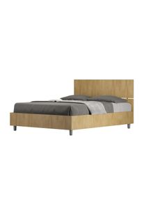 Letto contenitore 140x190 testata dritta quercia Demas