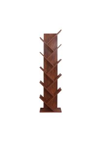 Rebecca Mobili Scaffale Libri Libreria 10 Mensole Mdf Marrone Noce 160x44,5x22