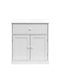 Rebecca Mobili Mobiletto Armadietto Mobile da Bagno con Cassetto 2 Ante in Legno Bianco
