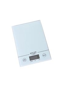 ADLER - Balança de Cozinha AD3138W, Branca, 5Kg/1g