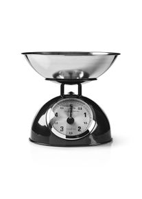 Báscula de cocina retro negra analógica extraíble 5kg Acero Función de tara Nedis