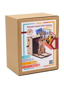 Jollylook Pinhole Square Instant Film Camera Wood Light BR (JLK022), Sofortbildkamera, Braun