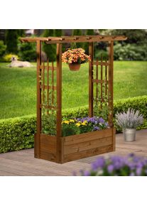 Dobar Hochbeet »Pflanzkasten "Pergola" aus Holz, Braun« Der Rankkasten ist ca. 117 x 39 x 119 cm (LxBxH) groß und ca. 9,86 kg, Größe B/H/T: 117 cm...